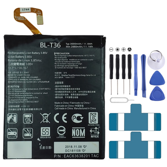 BL-T36 for LG K30 X410TK Li-ion Polymer Battery, For LG K30