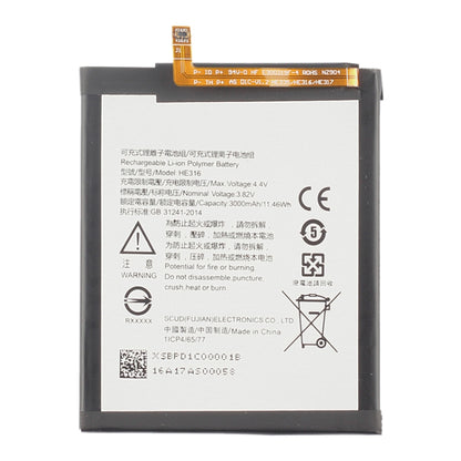 HE316 Li-ion Polymer Battery for Nokia 6 TA-1000 TA-1003, For Nokia 6