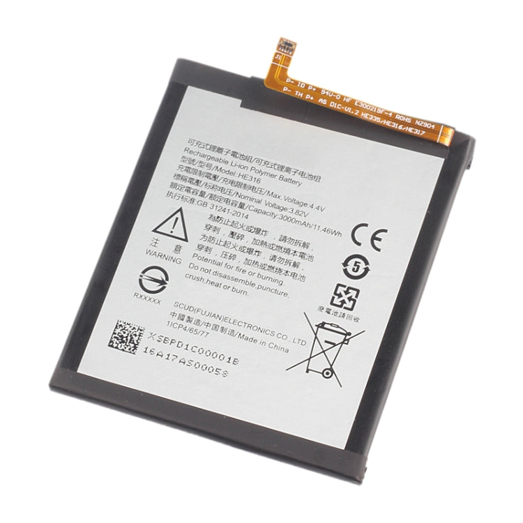 HE316 Li-ion Polymer Battery for Nokia 6 TA-1000 TA-1003, For Nokia 6