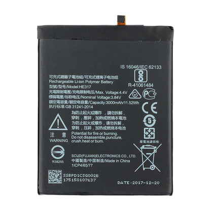 HE317 Li-ion Polymer Battery for Nokia 6 TA-1000 TA-1003 TA-1021 TA-1025 TA-1033 TA-1039