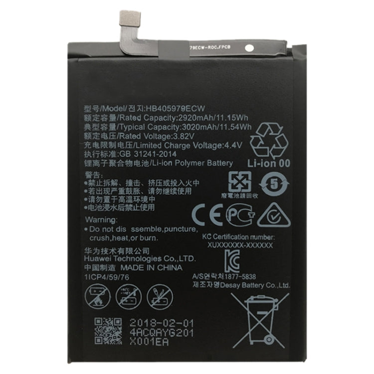 HB405979ECW Li-ion Polymer Battery for Huawei Nova / Enjoy 6S / Honor 6C / Y5 2017 / P9 Lite