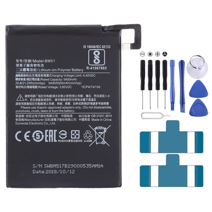 5400mAh BM51 for Xiaomi  Mi Max 3 Li-Polymer Battery, Mi Max 3