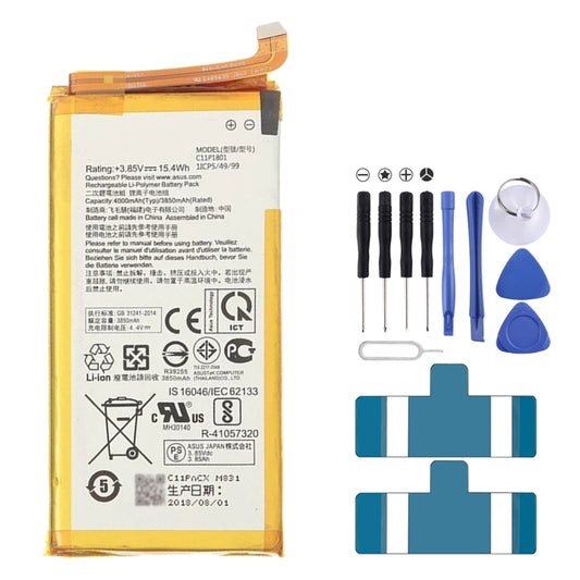 4000mAh C11P1801 Li-ion Battery for ASUS ROG Phone ZS600KL Z01QD, For ASUS ROG Phone ZS600KL