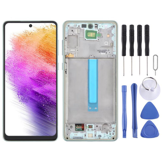 For Samsung Galaxy A73 5G SM-A736B OLED LCD Screen Digitizer Full Assembly with Frame, For Samsung Galaxy A73 5G