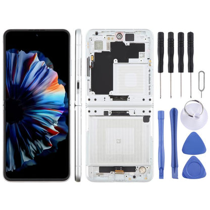 For ZTE nubia Flip2 A404ZT NX732J Original OLED LCD Screen Digitizer Full Assembly with Frame, For ZTE nubia Flip2(Original)