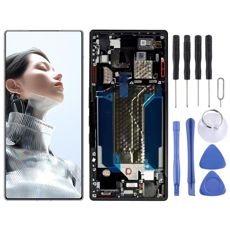 For ZTE nubia RedMagic 11 Pro China NX809J AMOLED Original LCD Screen Digitizer Full Assembly with Frame / Fingerprint Flex Cable
