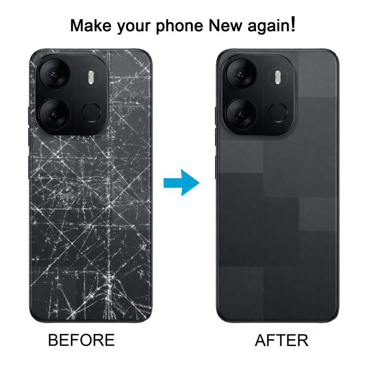 For Tecno Pop 7 BF6 Original Battery Back Cover with Camera Lens Frame / Side Keys