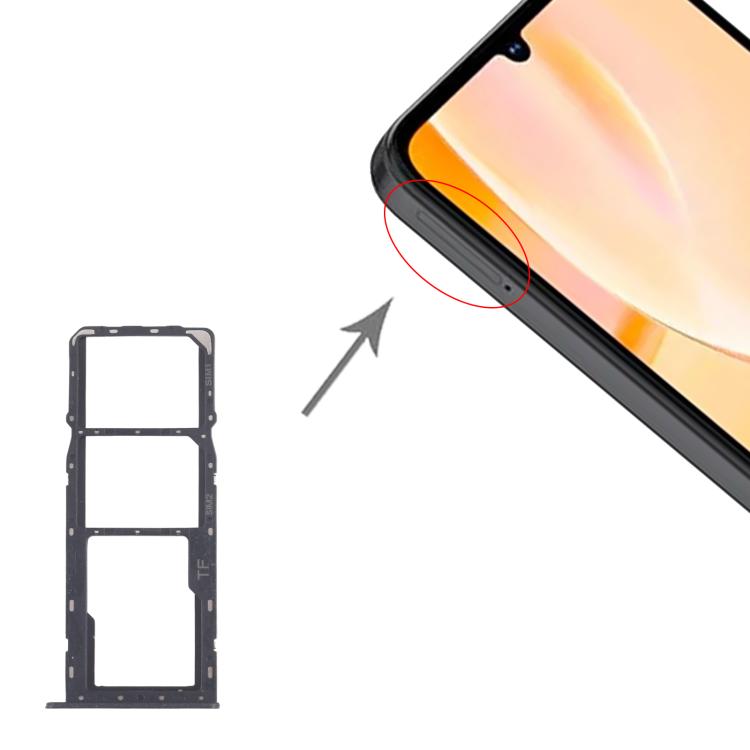 For ZTE Blade A55 Z2450 SIM Card Tray + SIM Card Tray + Micro SD Card Tray