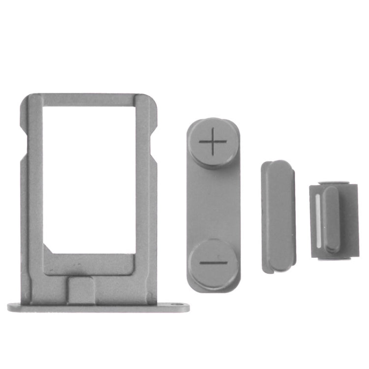 4 in 1 for iPhone 5 & 5S Original Alloy Material Colorful Nano SIM Card Tray + Volume Button + Power Button + Mute Button, For iPhone 5 & 5S