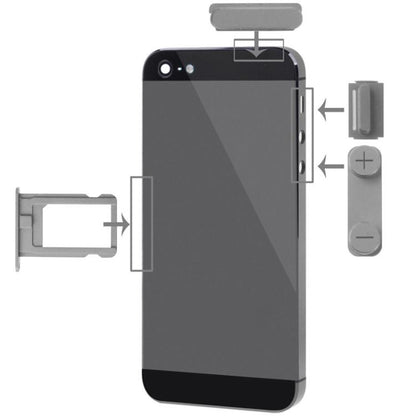 4 in 1 for iPhone 5 & 5S Original Alloy Material Colorful Nano SIM Card Tray + Volume Button + Power Button + Mute Button, For iPhone 5 & 5S