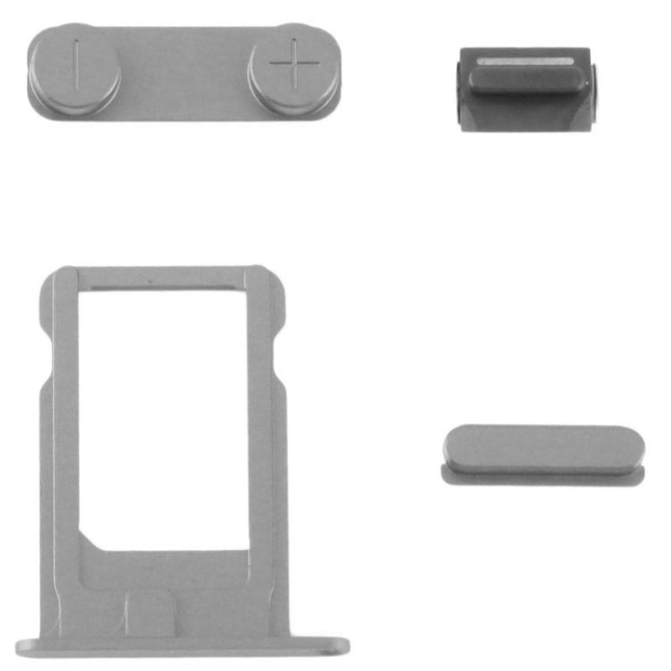 Full Housing Alloy  Back Cover with Mute Button + Power Button + Volume Button + Nano SIM Card Tray for iPhone 5S, For iPhone 5S