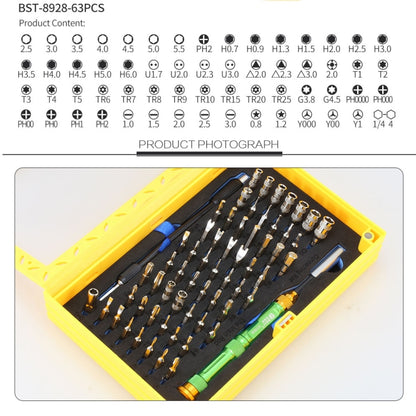 BEST BST-8928 Screwdriver Magnetic Bit Driver Kit 63 in 1 Professional Screwdrivers Set, BST-8928