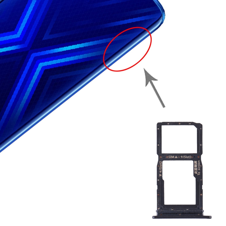 SIM Card Tray + SIM Card Tray / Micro SD Card Tray for Huawei Honor 9X / Honor 9X Pro, For Huawei Honor 9X, For Huawei Honor 9X(Baby Blue), For Huawei Honor 9X(Dark Blue)
