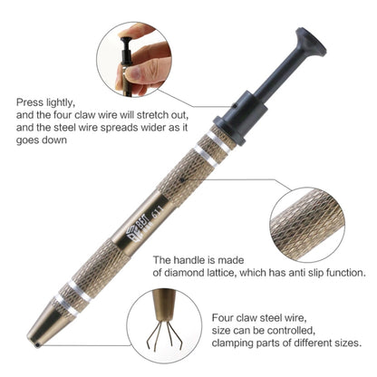 BEST Precision Parts Gripper Pick Up Four Claw Hold Tightly for Catcher Hand Tool, Pick Tool