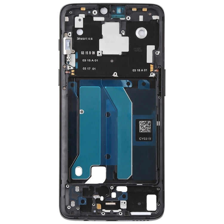 For OnePlus 6 Front Housing LCD Frame Bezel Plate with Side Keys, For OnePlus 6 (Jet Black)
