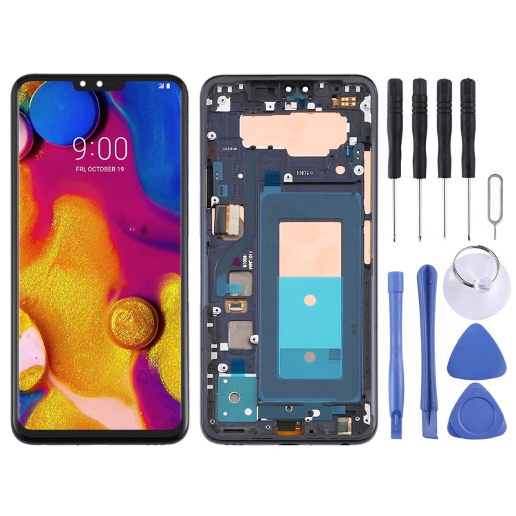 LCD Screen and Digitizer Full Assembly with Frame for LG V40 ThinQ, For LG V40 ThinQ