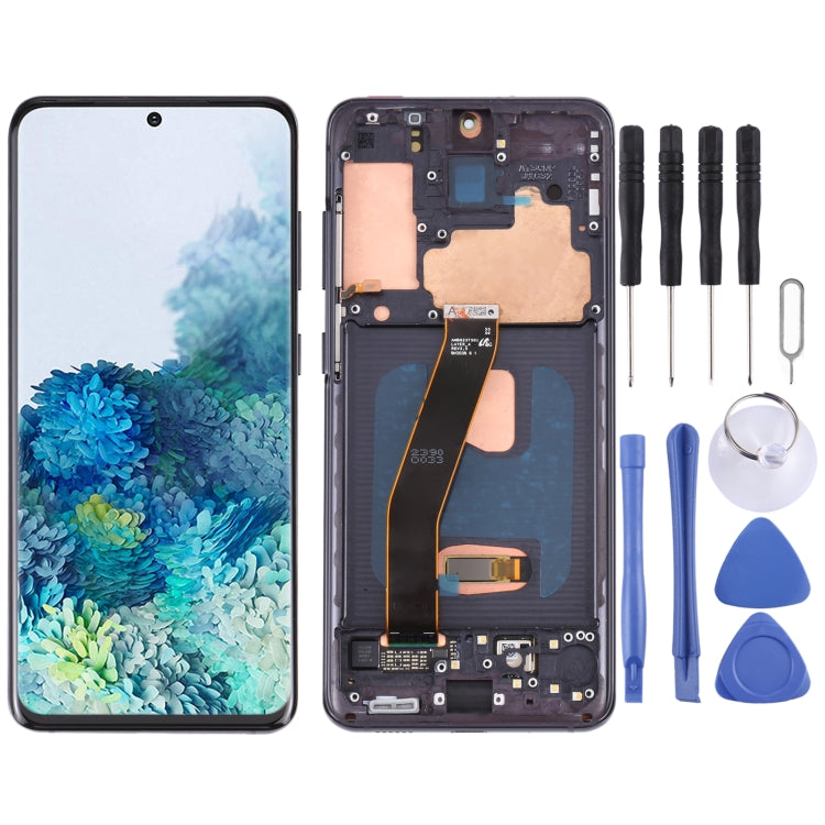 Original Dynamic AMOLED Material LCD Screen and Digitizer Full Assembly with Frame for Samsung Galaxy S20 4G SM-G980, For Samsung Galaxy S20 4G(Frame), For Samsung Galaxy S20 4G, For Samsung Galaxy S20 4G (Original)(Blue)