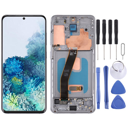 Original Dynamic AMOLED Material LCD Screen and Digitizer Full Assembly with Frame for Samsung Galaxy S20 4G SM-G980, For Samsung Galaxy S20 4G, For Samsung Galaxy S20 4G(Frame), For Samsung Galaxy S20 4G (Original)(Blue)