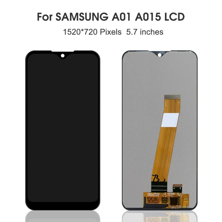 Original PLS TFT Material LCD Screen and Digitizer Full Assembly (Flex Cable Narrow) for Galaxy A01, For Samsung Galaxy A01 SM-A015F(Original )(Narrow)