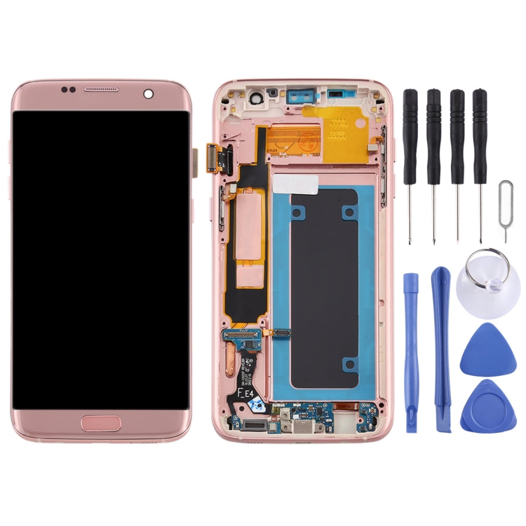 OLED Material LCD Screen and Digitizer Full Assembly With Frame for Samsung Galaxy S7 Edge / SM-G935F, For Galaxy S7 Edge (OLED), For Samsung Galaxy S7 Edge (OLED Material)