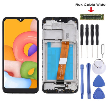 LCD Screen and Digitizer Full Assembly With Frame (Flex Cable Wide) for Samsung Galaxy A01 SM-A015M