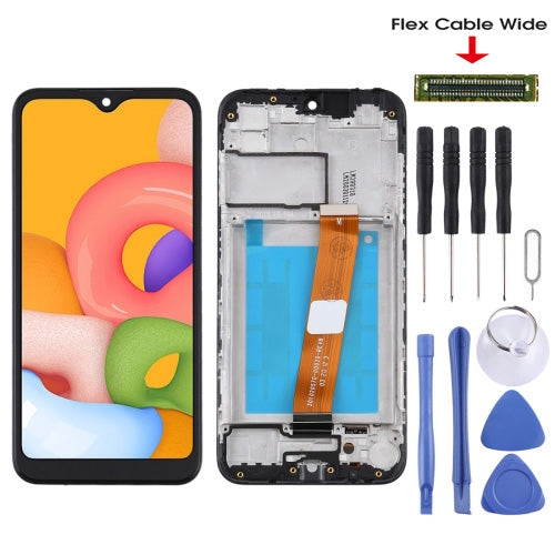 LCD Screen and Digitizer Full Assembly With Frame (Flex Cable Wide) for Samsung Galaxy A01 SM-A015M