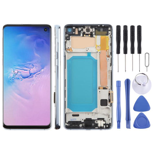 For Samsung Galaxy S10 4G SM-G973F 6.05 inch TFT LCD Screen Digitizer Full Assembly with Frame, Not Supporting Fingerprint Identification