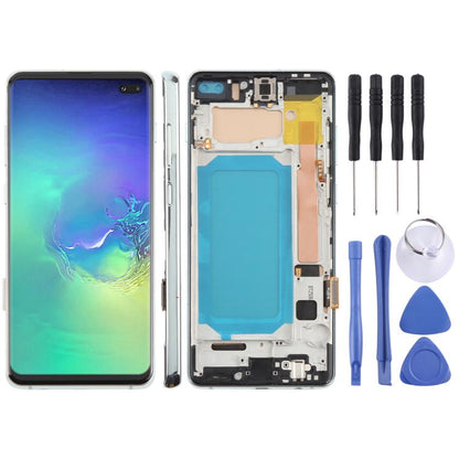 For Samsung Galaxy S10+ SM-G975F 6.38 inch TFT LCD Screen Digitizer Full Assembly with Frame, Not Supporting Fingerprint Identification