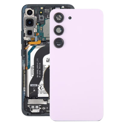 For Samsung Galaxy S23 SM-S911B OEM Glass Battery Back Cover with Camera Lens Frame, For Samsung Galaxy S23 (with Camera Cover)