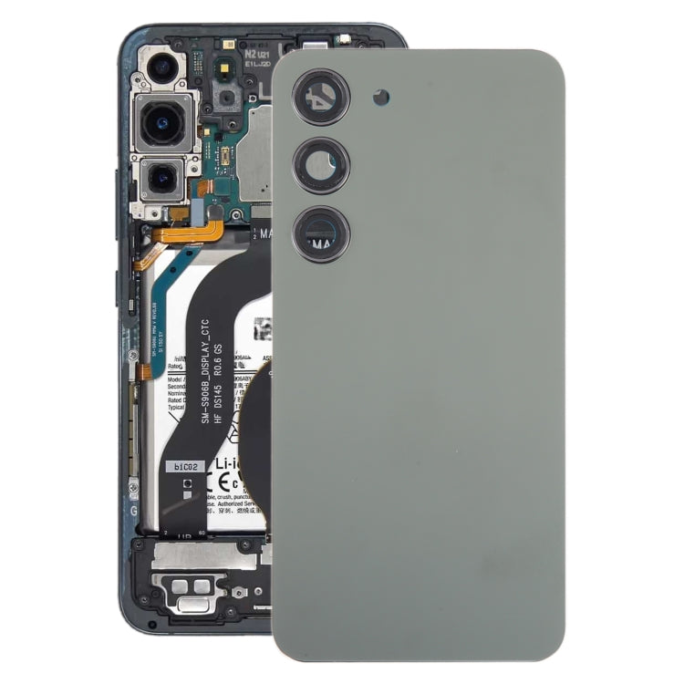 For Samsung Galaxy S23 SM-S911B OEM Glass Battery Back Cover with Camera Lens Frame, For Samsung Galaxy S23 (with Camera Cover)