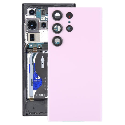 For Samsung Galaxy S23 Ultra SM-S918 Glass Battery Back Cover with Camera Lens Frame, For Samsung Galaxy S23 Ultra(with Camera Cover)