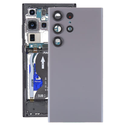 For Samsung Galaxy S23 Ultra SM-S918 Glass Battery Back Cover with Camera Lens Frame, For Samsung Galaxy S23 Ultra(with Camera Cover)