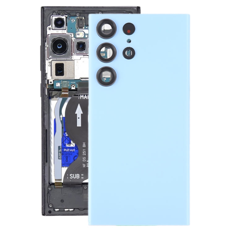 For Samsung Galaxy S23 Ultra SM-S918 Glass Battery Back Cover with Camera Lens Frame, For Samsung Galaxy S23 Ultra(with Camera Cover)