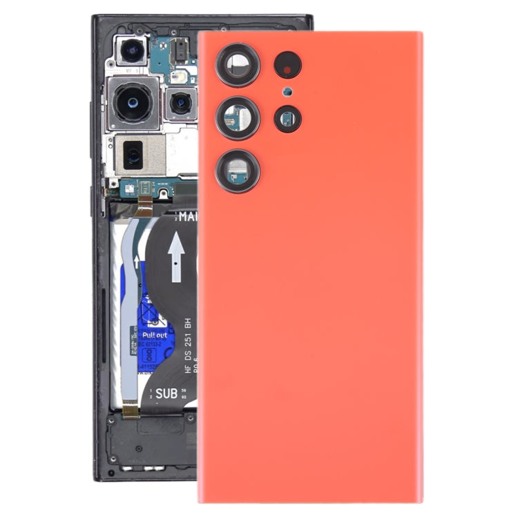 For Samsung Galaxy S23 Ultra SM-S918 Glass Battery Back Cover with Camera Lens Frame, For Samsung Galaxy S23 Ultra(with Camera Cover)