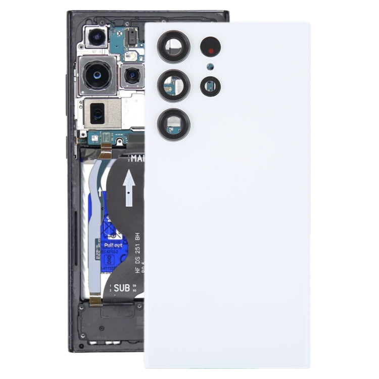 For Samsung Galaxy S23 Ultra SM-S918 Glass Battery Back Cover with Camera Lens Frame, For Samsung Galaxy S23 Ultra(with Camera Cover)