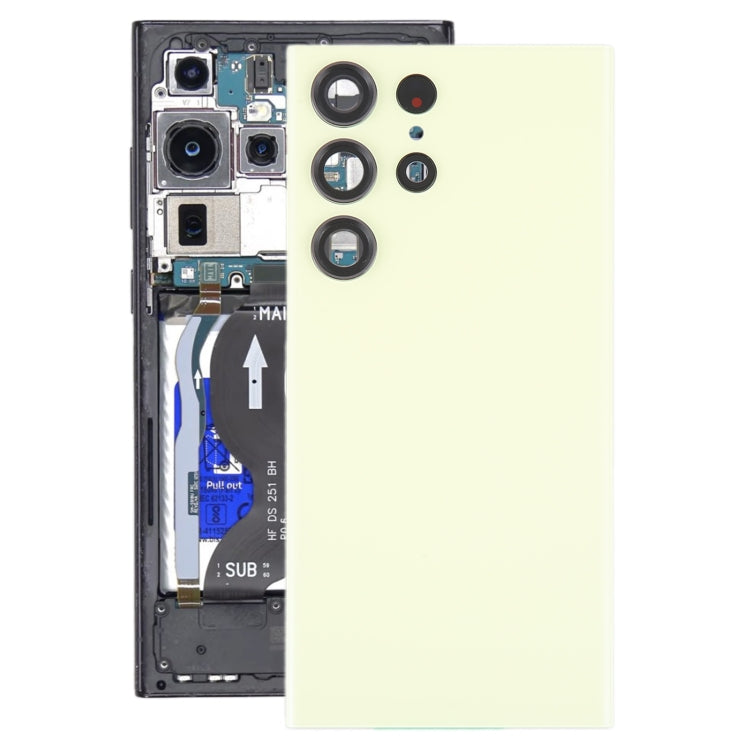For Samsung Galaxy S23 Ultra SM-S918 Glass Battery Back Cover with Camera Lens Frame, For Samsung Galaxy S23 Ultra(with Camera Cover)