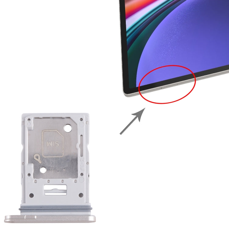 SIM + Micro SD Card Tray for Samsung Galaxy Tab S9+, For Samsung Galaxy Tab S9