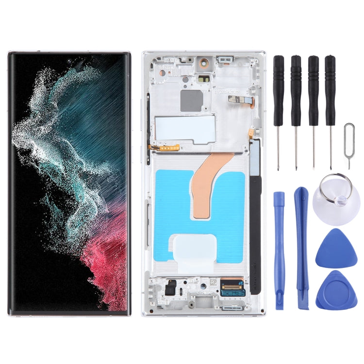 For Samsung Galaxy S22 Ultra 5G SM-S908B Original LCD Screen Digitizer Full Assembly with Frame