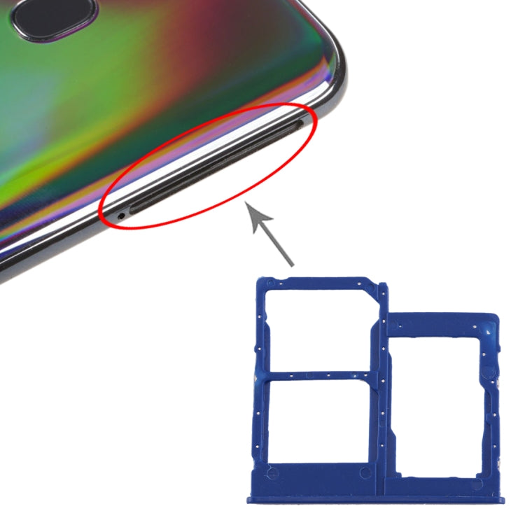 For Galaxy A40 SIM Card Tray + SIM Card Tray + Micro SD Card Tray, For Samsung Galaxy A40, For Samsung Galaxy A40 (Dark Blue), For Galaxy A40(Red), For Galaxy A40