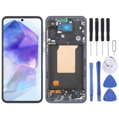 For Samsung Galaxy A55 SM-A556B Original LCD Screen Digitizer Full Assembly with Frame