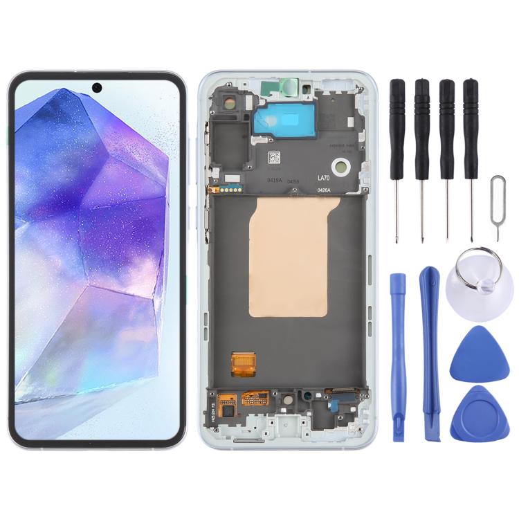 For Samsung Galaxy A55 SM-A556B Original LCD Screen Digitizer Full Assembly with Frame