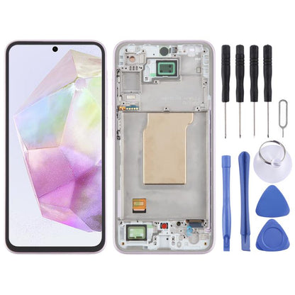 For Samsung Galaxy A35 SM-A356B OLED LCD Screen Digitizer Full Assembly with Frame