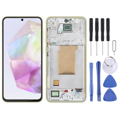For Samsung Galaxy A35 SM-A356B OLED LCD Screen Digitizer Full Assembly with Frame