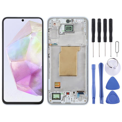 For Samsung Galaxy A35 SM-A356B OLED LCD Screen Digitizer Full Assembly with Frame