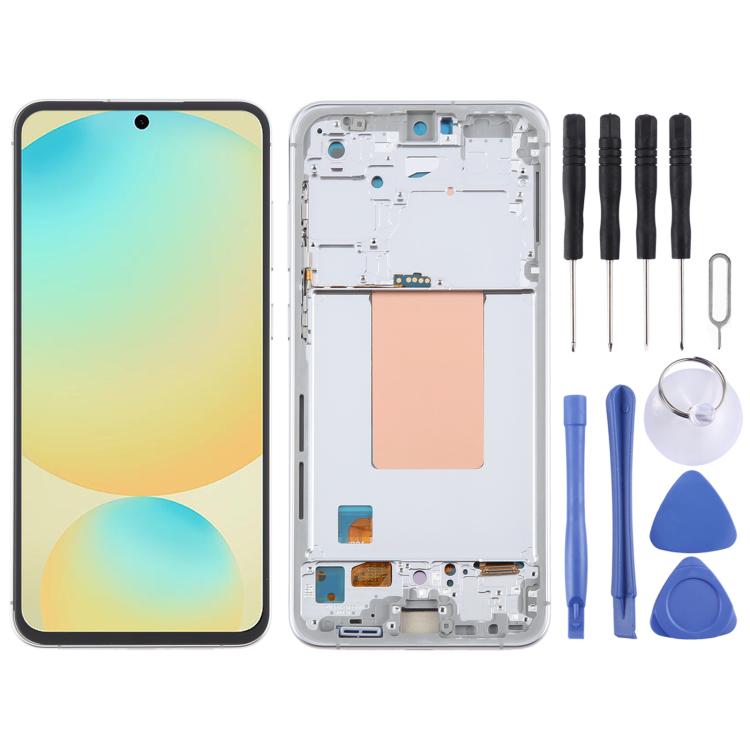 For Samsung Galaxy S24 FE SM-S721B OLED LCD Screen Digitizer Full Assembly with Frame, For Samsung Galaxy S24 FE