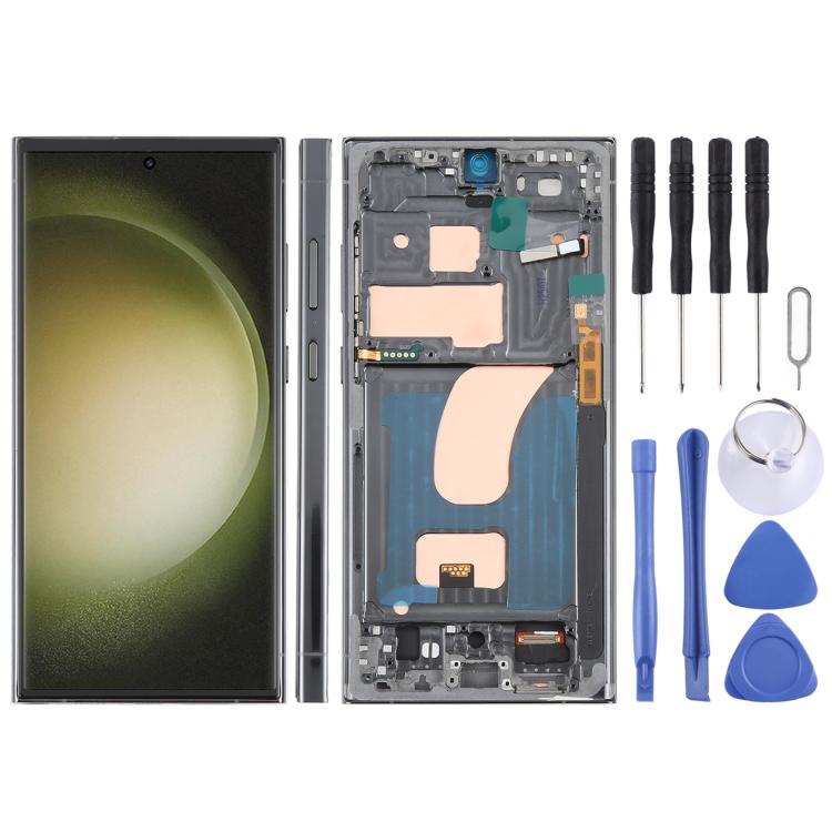 For Samsung Galaxy S23 Ultra SM-S918B 6.72 inch TFT LCD Screen Digitizer Full Assembly with Frame, Not Supporting Fingerprint Identification