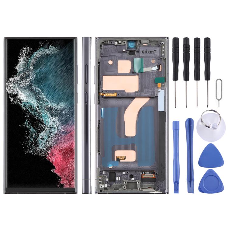 For Samsung Galaxy S22 Ultra SM-S908B 6.72 inch TFT LCD Screen Digitizer Full Assembly with Frame, Not Supporting Fingerprint Identification