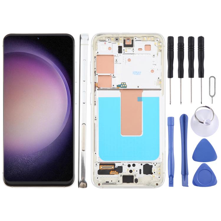 For Samsung Galaxy S23 SM-S911U US Version TFT LCD Screen Digitizer Full Assembly with Frame