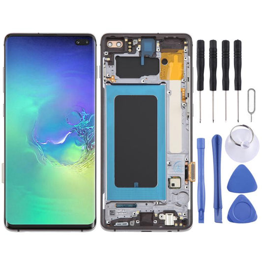 For Samsung Galaxy S10+ 4G SM-G975 OLED LCD Screen Digitizer Full Assembly with Frame, For Samsung Galaxy S10+ 4G