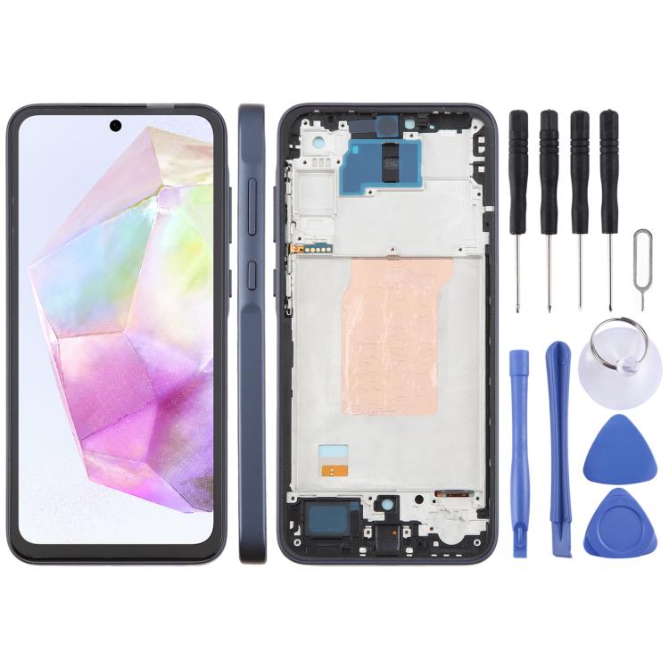 For Galaxy A35 SM-A356B incell LCD Screen Digitizer Full Assembly with Frame, Not Supporting Fingerprint Identification, For Samsung Galaxy A35